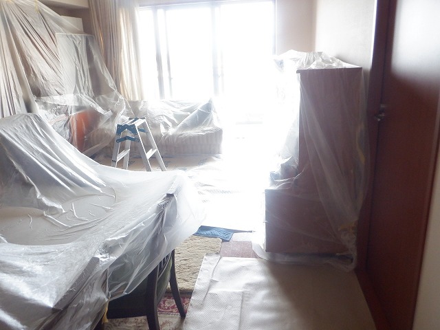 作業前に養生